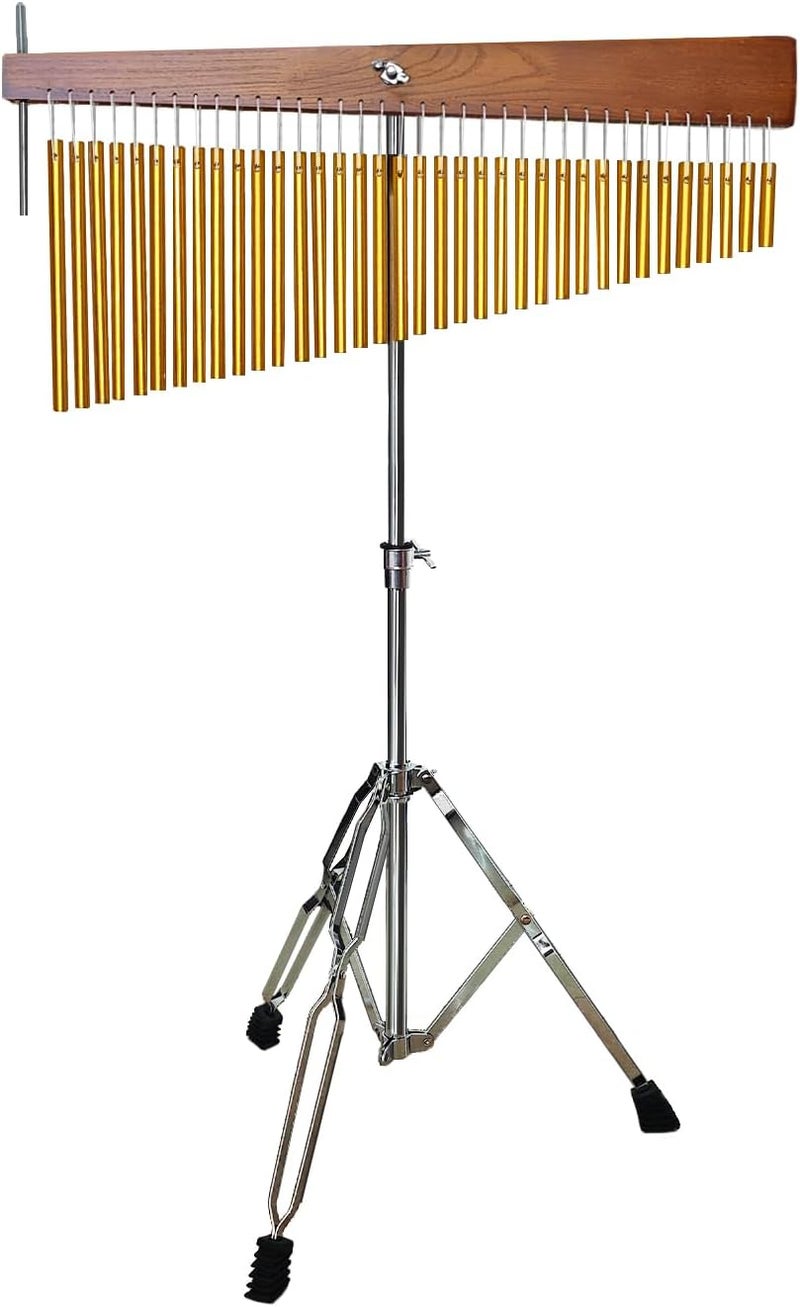 ENNBOM Adjustable Height Wind Chime Single-row Percussion Chime wtih Collapsible Tripod Stand Bar Chime for Class Yoga (36 Note Chime) - Image 1